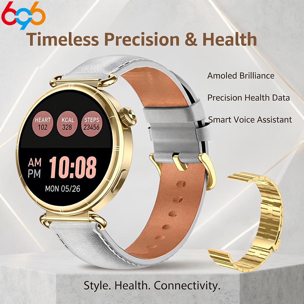 Smartwatch Ladies Watches For Women - สมาร์ทวอทช์สำหรับผู้หญิง ดีไซน์ทันสมัย หน้าจอ AMOLED รองรับการโทรผ่านบลูทูธ กันน้ำได้ตามมาตรฐาน