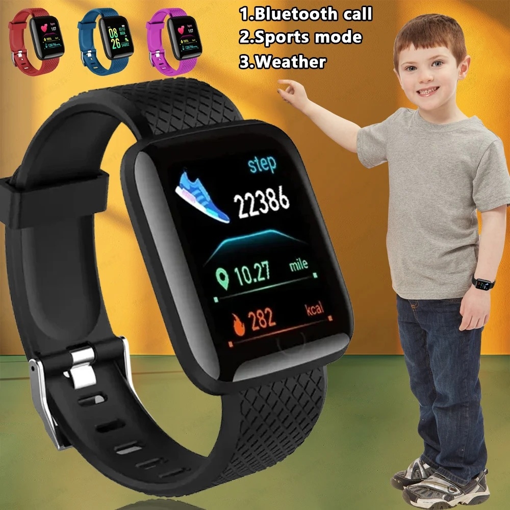 Smartwatch Watches Price - 2024 ใหม่สําหรับมัลติฟังก์ชั่นสมาร์ทนาฬิกาเด็กชายหญิงข้อความเตือนการควบคุมเพลงกีฬาขั้นตอนแคลอรี่ 116 Smartwatch นาฬิกาปลุก