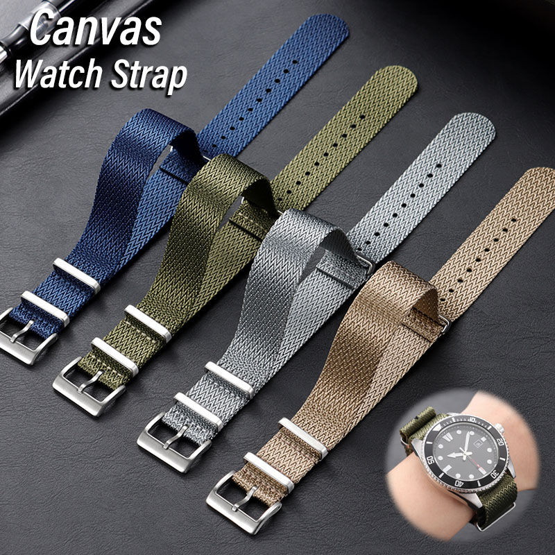 Omega Watches Smartwatch - สายนาฬิกาผ้าใบไนลอน 18 มม. 20 มม. 22