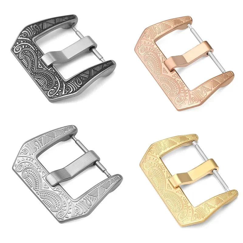 Replacement Watch Bracelet - 18 มม.20 มม.22 มม.24 มม.หัวเข็มขัดสแตนเลสผู้ชายแกะสลัก Clasp