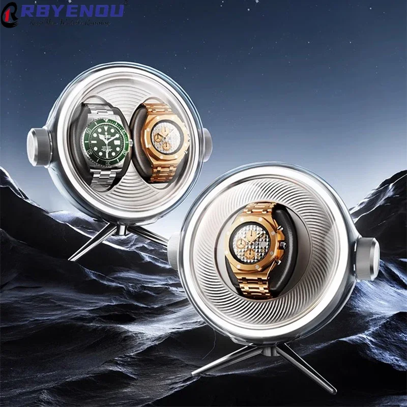 Watch Winder Single - Lunar Landing Series นาฬิกา Winders นาฬิกากรณีกล่องผู้ถือฝาปิดเปิด