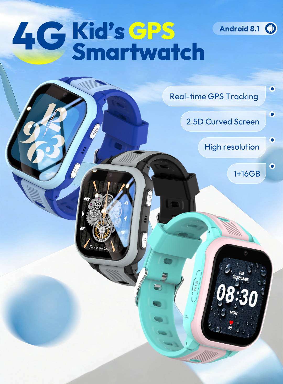 Smartwatch Watches Gift For Boys On Birthday - KT41 สมาร์ทวอทช์ - นาฬิกาโทรศัพท์ 4G สำหรับเด็ก