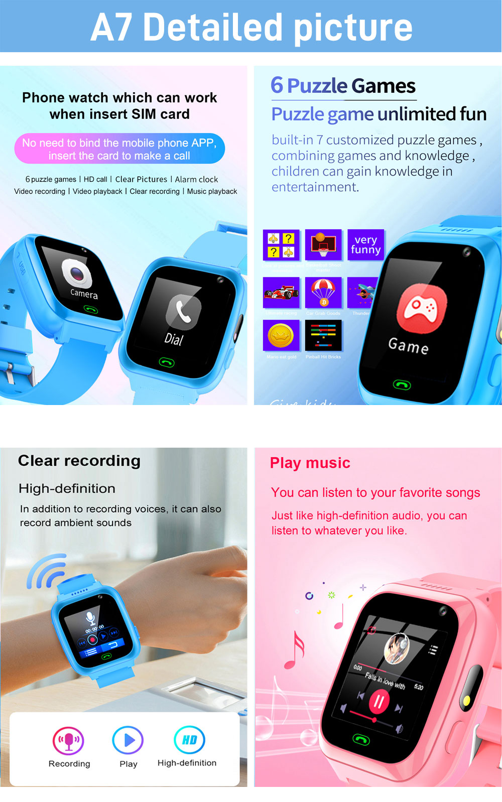 2G 4G เด็กสมาร์ทนาฬิกาโทรศัพท์ - Smartwatch Watches Gift For Boys On Birthday บทวิจารณ์และราคา