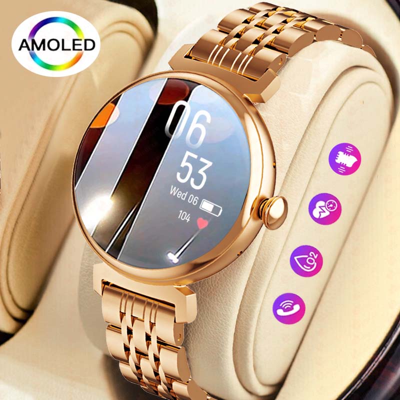 หน้าจอ AMOLED ขนาด 1.04 นิ้วแฟ - Watches Ladies Smartwatch บทวิจารณ์และราคา